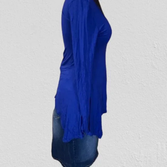 Royal Blue Long Sleeve Sharkbite Top  (2) - Picture 3 of 8